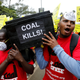 Greenpeace and environmental activists protest the Lamu plant in Nairobi.